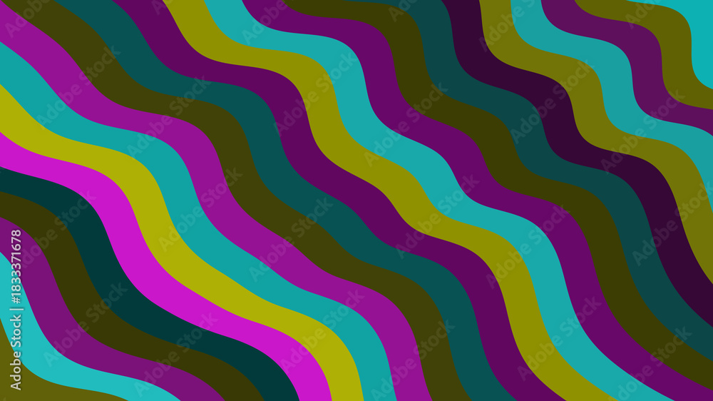 Fototapeta premium Vibrant Waves: Energetic Abstract Background Design with Bold Colors and Flowing Stripes for Eye-Catching Projects