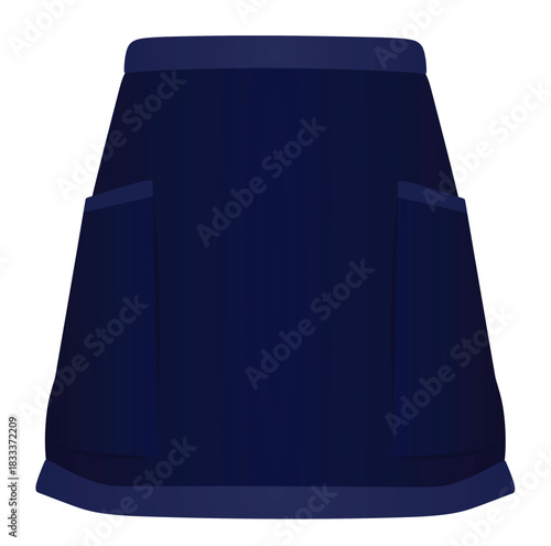 Blue kitchen apron. vector illustration	
