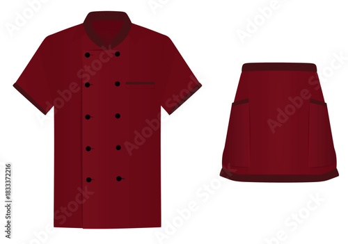 Red chef uniform. vector illustration	