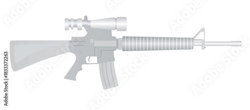 Grey arm rifle. vector illustration	
