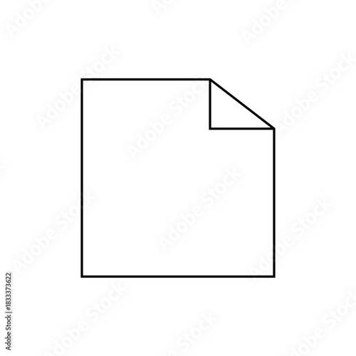 A simple line drawing of a white document with the top right corner folded over is displayed here