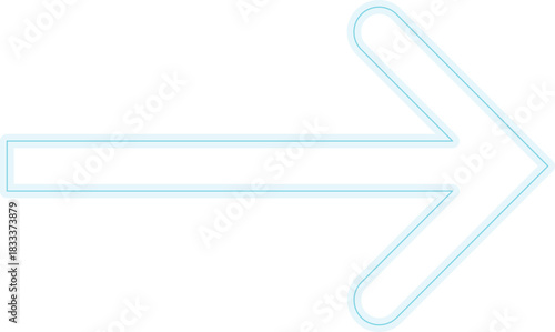 modern light blue outline arrow icon pointing right direction for web navigation and user interface design