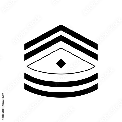 Illustration of a military rank insignia with black stripes and a diamond shape in the center area