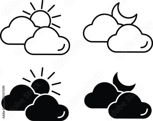 Huge Collection Premium Weather Forecast Icons Universal Outline Solid Set Vector Silhouette and Pictogram..eps