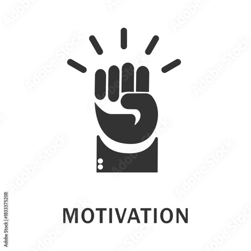 Motivation icon. Hands holding hands. Motivational fist symbol representing strength and empowerment in a simple design