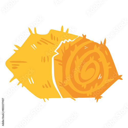 Farm hay bale single icon