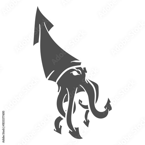 Folklore creature kraken walking