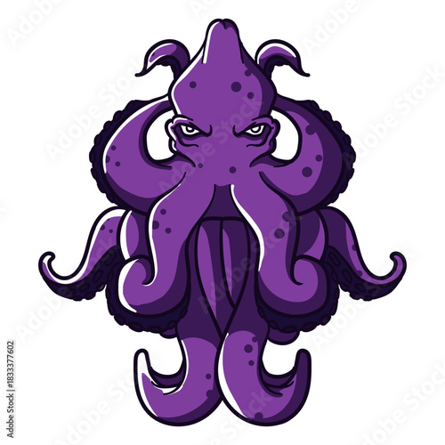 Folklore creature kraken standing icon