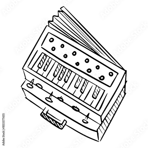 Indian musical instrument harmonium stroke