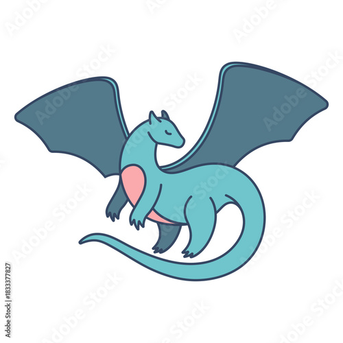 Monster flying dinosaur flat