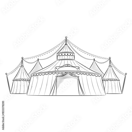 Grand drawing circus tents