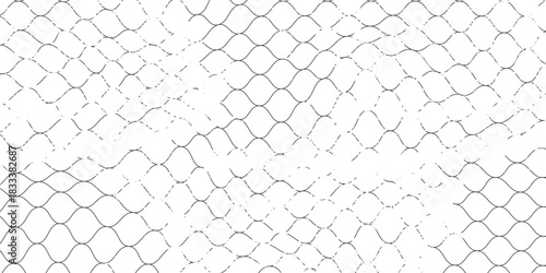 Mesh texture for fishing nets. Grunge pattern for sportswear or soccer goal, volleyball net, basketball hoop, hockey, athletics. Grunge background