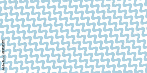 Blue and beige diagonal wavy lines seamless pattern. Simple vector abstract liquid stripes background. Funky groovy texture with diagonal waves, fluid shapes, flow. Stylish repeated decorative design