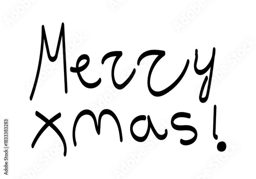 Saludo navideño manuscrito con estilo festivo de feliz navidad