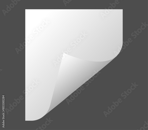 Hoja blanca con esquina doblada sobre fondo oscuro
