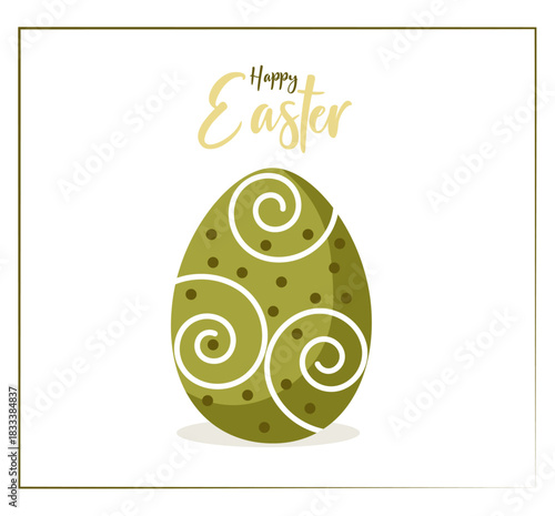 Vector illustration of a painted Easter egg. Easter. Decorative Easter eggs. 
