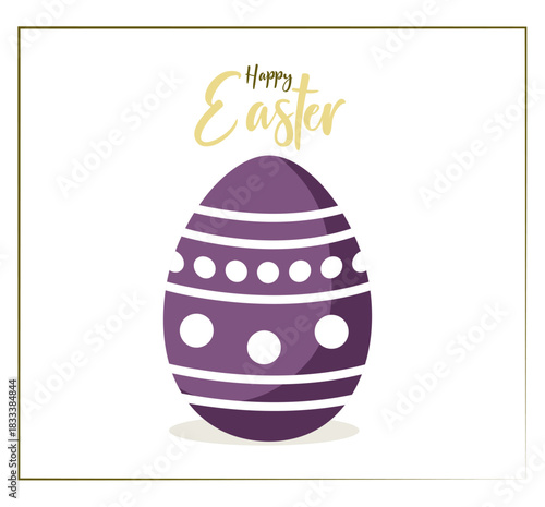 Vector illustration of a painted Easter egg. Easter. Decorative Easter eggs. 