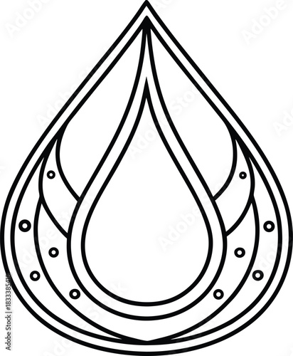 Teardrop vector illustration, elegant simple line art design element Vector