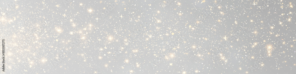 Fototapeta premium Sparkling gold dust png floats on a transparent background with yellow light particles. Highlights and bokeh add magical Christmas sparks. Perfect for holiday designs, festive overlays, and cards.