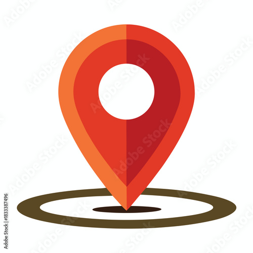 map pin, location icon, map marker, geolocation symbol, abstract geometric design, minimalist vector illustration, simple shapes, vivid colours, warm tones, flat style