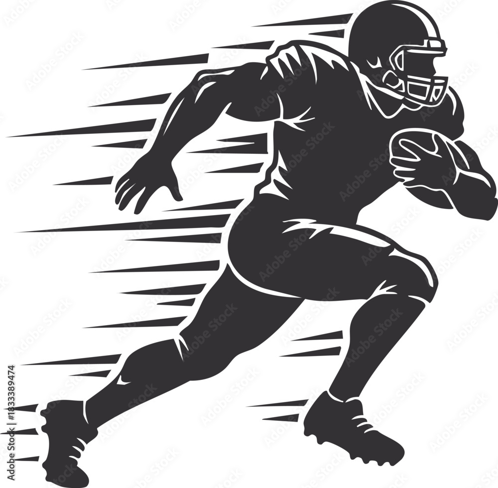 Fototapeta premium American football defender delivering a powerful shoulder tackle