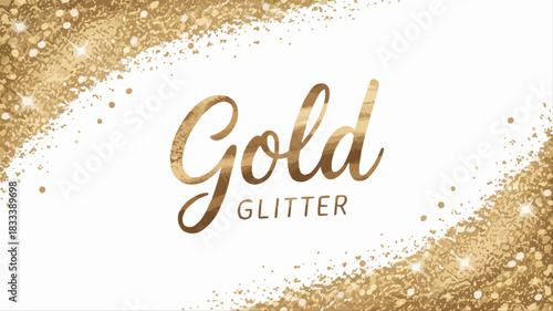 Dazzling gold glitter design element perfect for adding sparkle to invitations, banners, and festive promotions, enhancing any design with elegance and shine