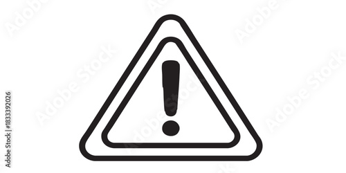 Warning triangle outline icon vector