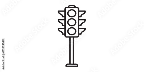 Traffic light outline icon vector