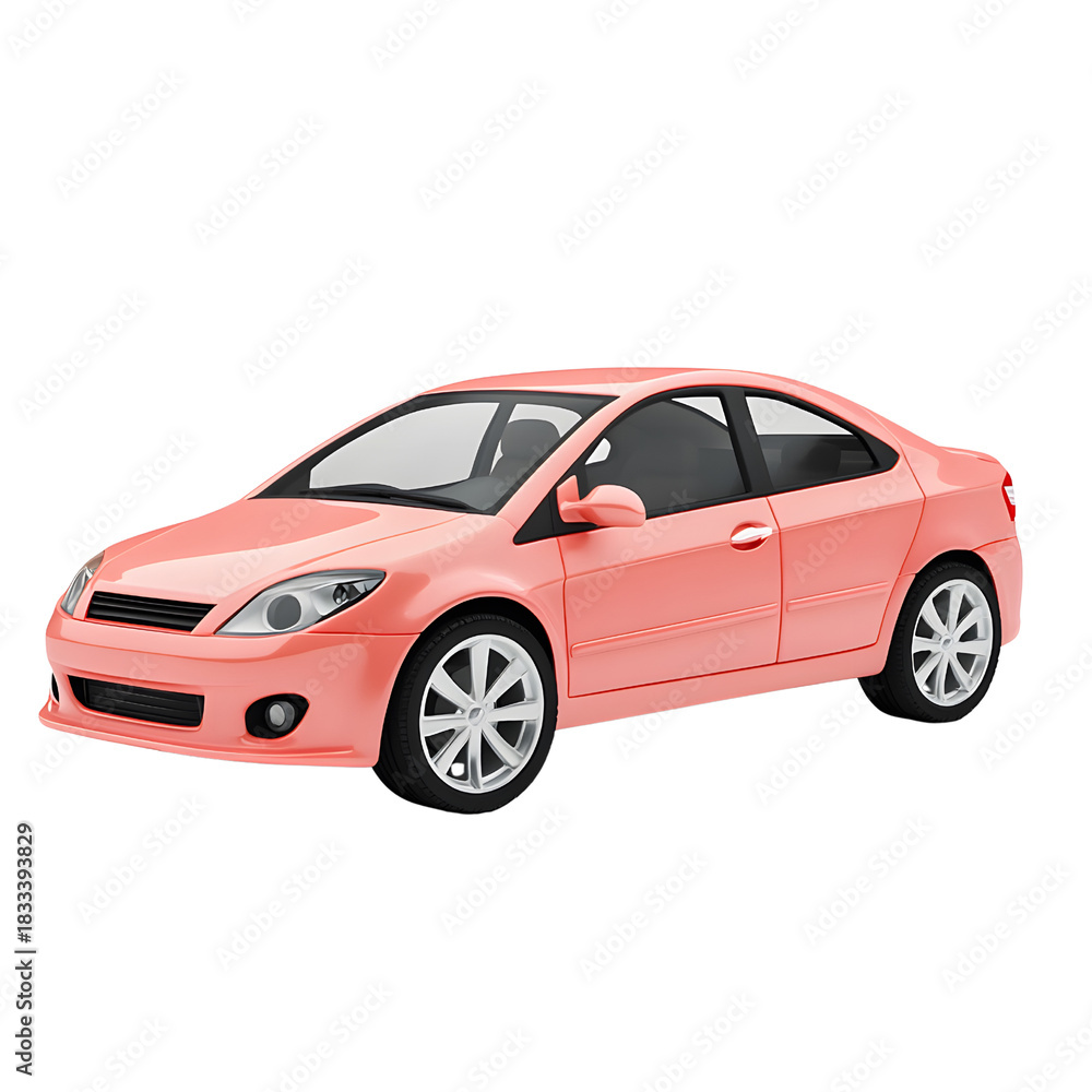 Obraz premium A 3D car isolated on a transparent background