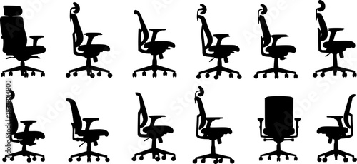 Collection of Diverse Office Chair Silhouettes A Comprehensive Guide to Styles and Designs for Ergonomic Seating
