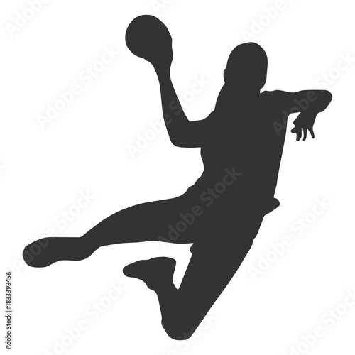 Female handball jumping with ball