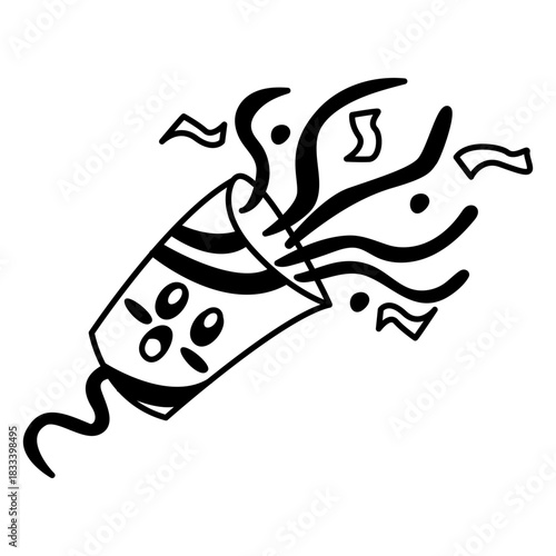 Party popper cute stroke