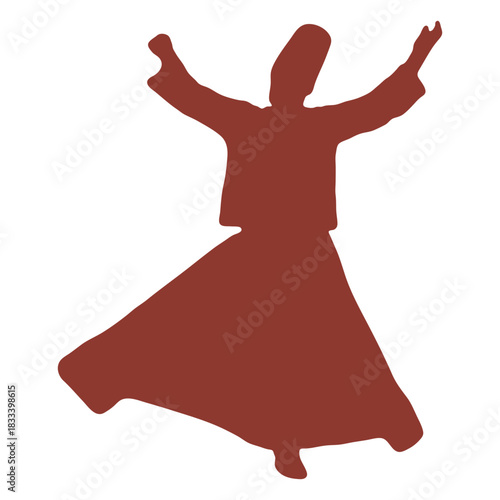 Arms out dervish turkish dancer silhouette