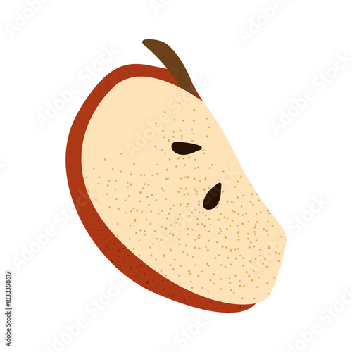 Apple slice textured illustration