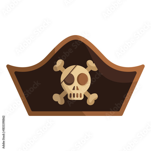 Pirate skull captain cap icon