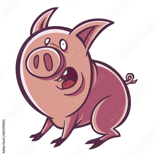 Surprised pig cartoon
