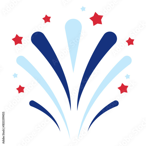 Patriotic firework explosion element