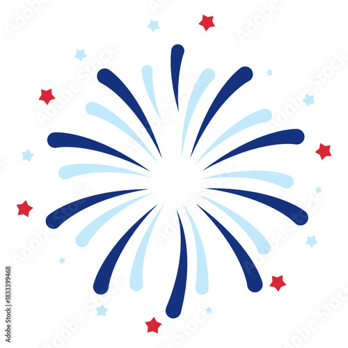 Patriotic fireworks element