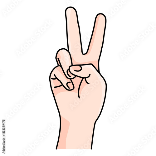 Peace hand sign cartoon