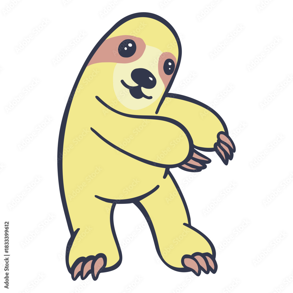 Obraz premium Sloth warming up cartoon