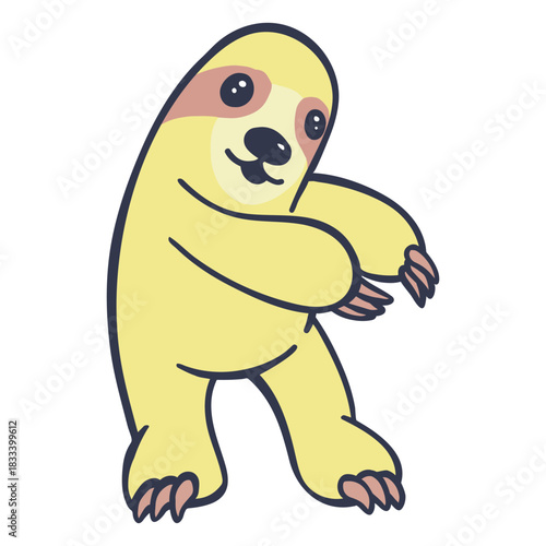 Sloth warming up cartoon