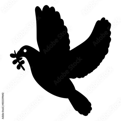 World peace day dove silhouette