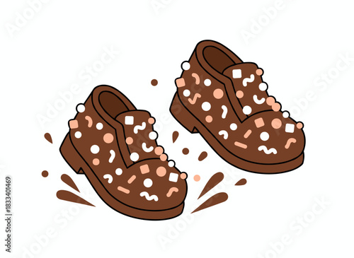 Flat vector illustration of warm mittens, knitted handwear for the winter season, stylish handmade gloves set against a white background, ideal for an apparel store or garment shop product