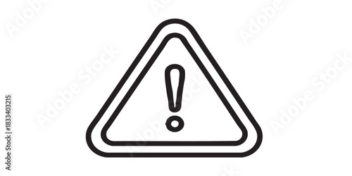 Warning triangle outline icon vector