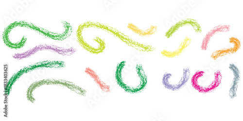 Set of hand drawn doodle lines underlines and squiggle lines, scribbles elements. Decorative doodles sketch scribble hand drawn handmade pencil pen marker set vector graphic design illustration.