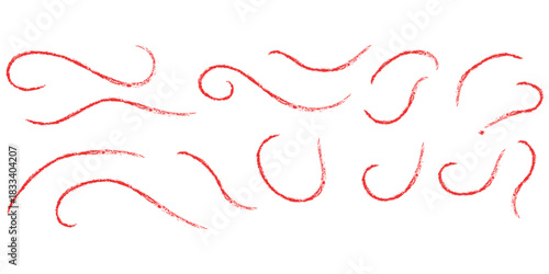 
Colorful crayon brush strokes set. Hand drawn chalk pen highlight collection. Rough texture kid's art underline for accent and emphasis. Vector graphic design elements