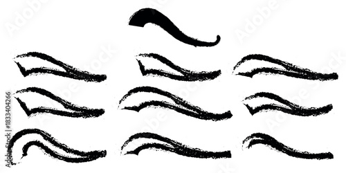 Crayon colorful scribbles and underline icon set vector. Hand drawn grunge scrawls, black charcoal scribbles, messy brush strokes symbol. vector illustration. 