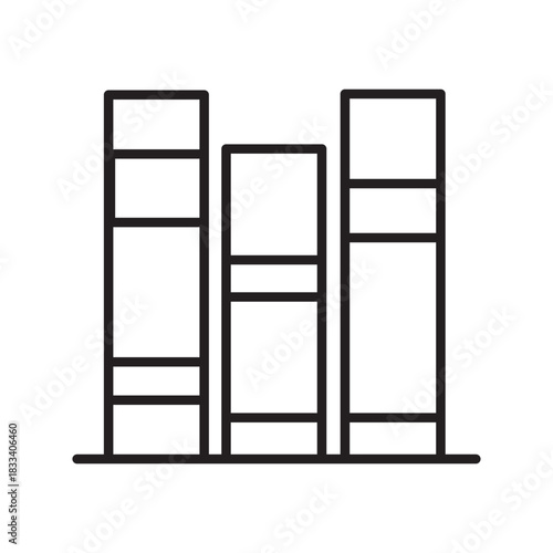 Bookshelf line drawing vector books minimalist library education knowledge stack literature bookstore outline graphic