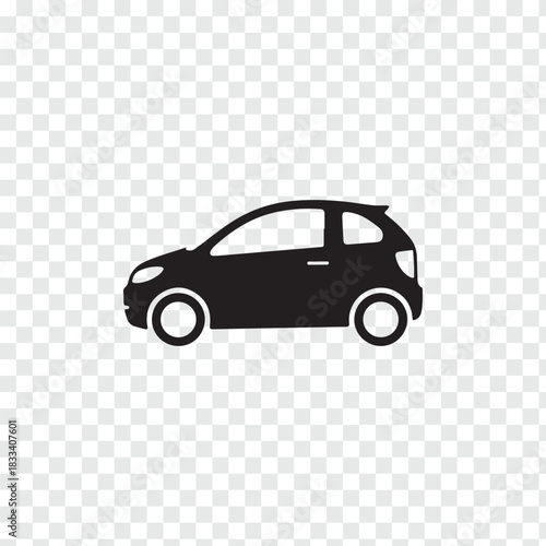 Small Car Silhouette Icon for Automotive Design and Transportation Concepts