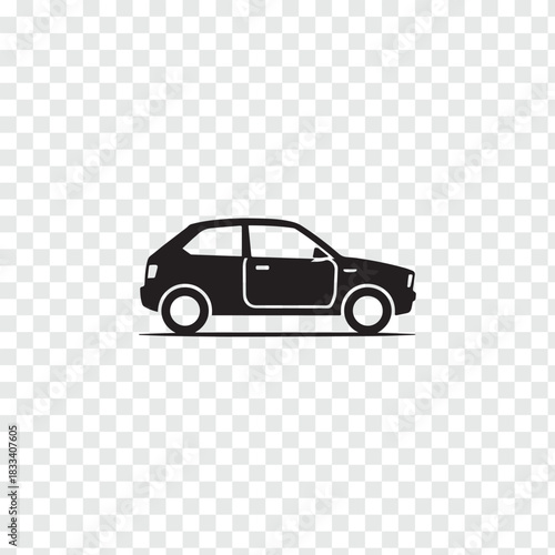 Black car vector illustration for automotive industry and transportation themes, icons, logos